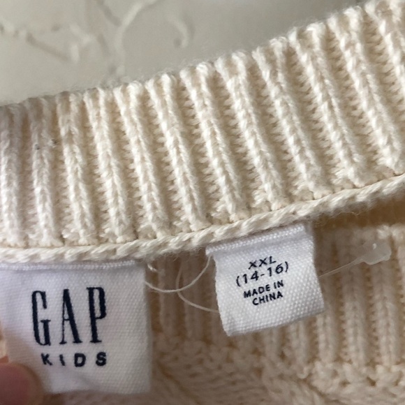 GAP Kids|Big girl chunky knit fisherman sweater dress in tan/neutral••Size 14-16 - Picture 8 of 8